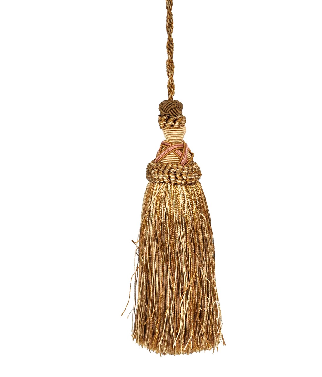 Belagio Tassel, 7” Length with 5.5” Cord, Milante Collection, Sable/Olive Green